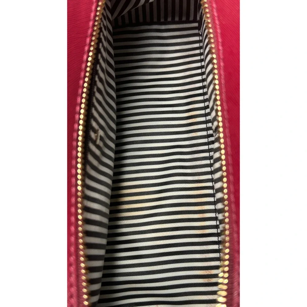 Kate‎ Spade Satchel Laser Cut Perforated Burgundy Saffiano Leather Tote Bag Red